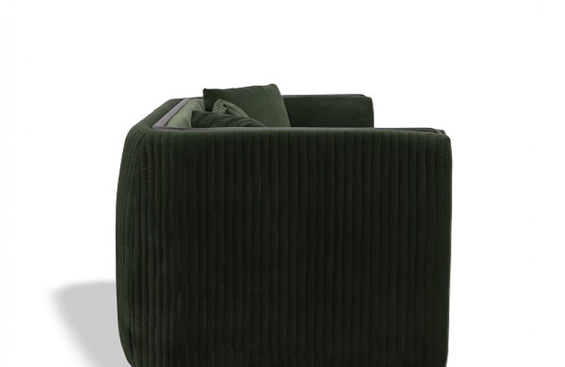 Divani Casa Oswego Modern Dark Green Jade Sofa