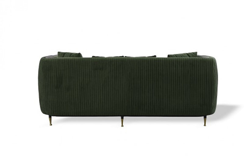 Divani Casa Oswego Modern Dark Green Jade Sofa