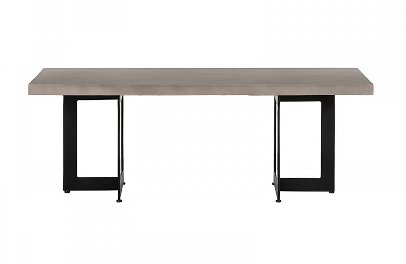 Modrest Sharon Modern Concrete & Black Metal Coffee Table