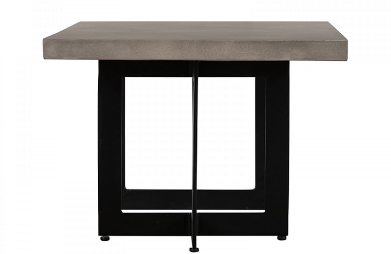 Modrest Sharon Modern Concrete & Black Metal Coffee Table