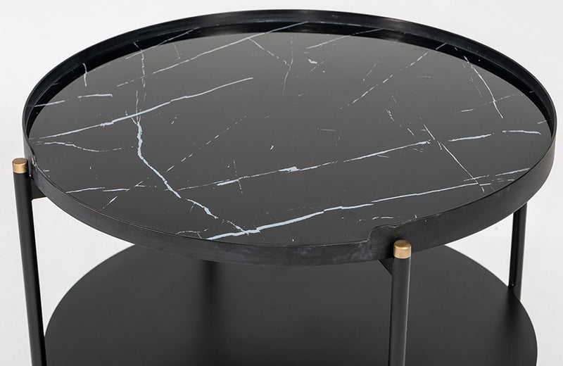 Modrest Randal Modern Round Black Metal Coffee Table