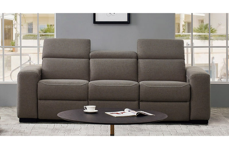 Divani Casa Raywick Modern Brown Fabric Sofa w/ 2 Recliners