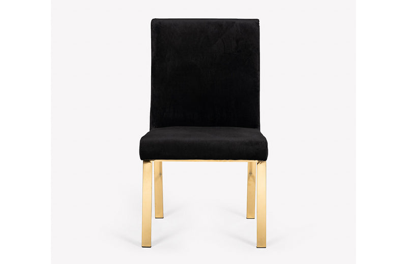 Modrest Reba Modern Black Velvet & Gold Dining Chair (Set of 2)