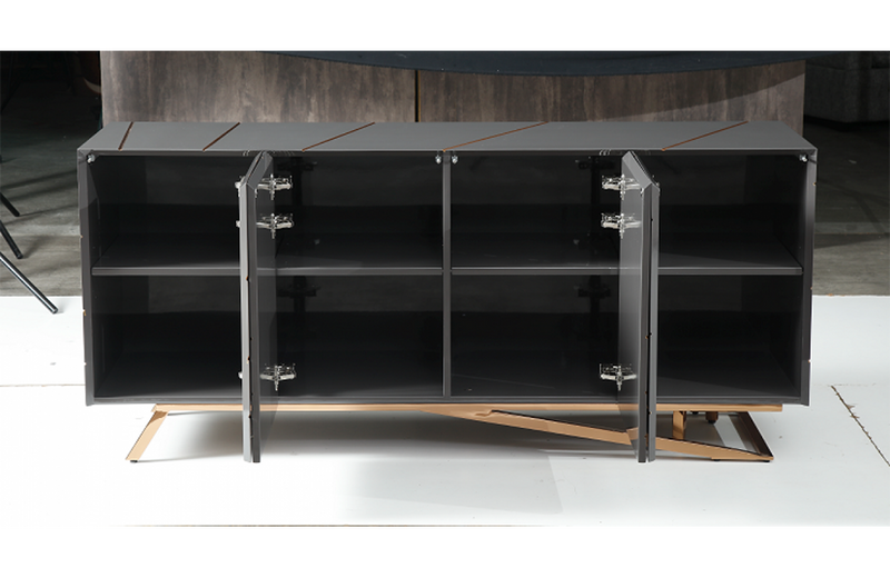 Modrest Katzu Modern Grey and Rose Gold Buffet