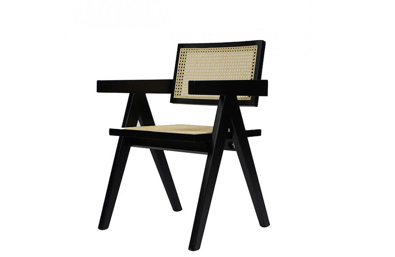 Modrest Aurora Modern Rattan and Wenge Dining Arm Chair