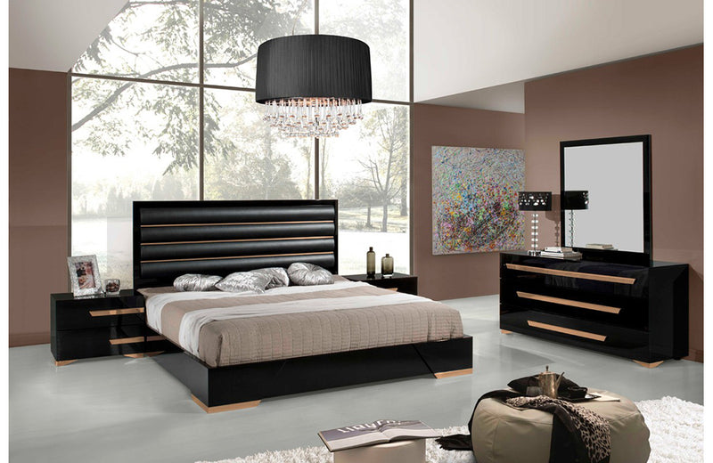 Nova Domus Romeo Italian Modern Black & Rosegold Mirror