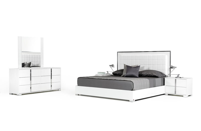 Modrest San Marino Modern White Bed