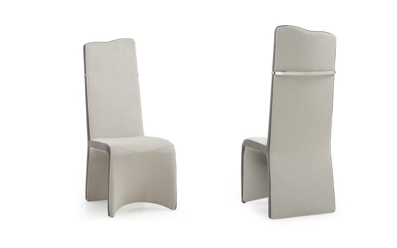 Modrest Sapphire - Modern Beige & Grey Dining Chair (Set of 2)