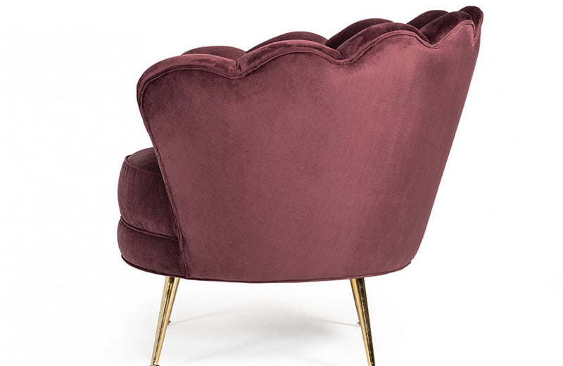 Divani Casa Selva Modern Rust Velvet Accent Chair