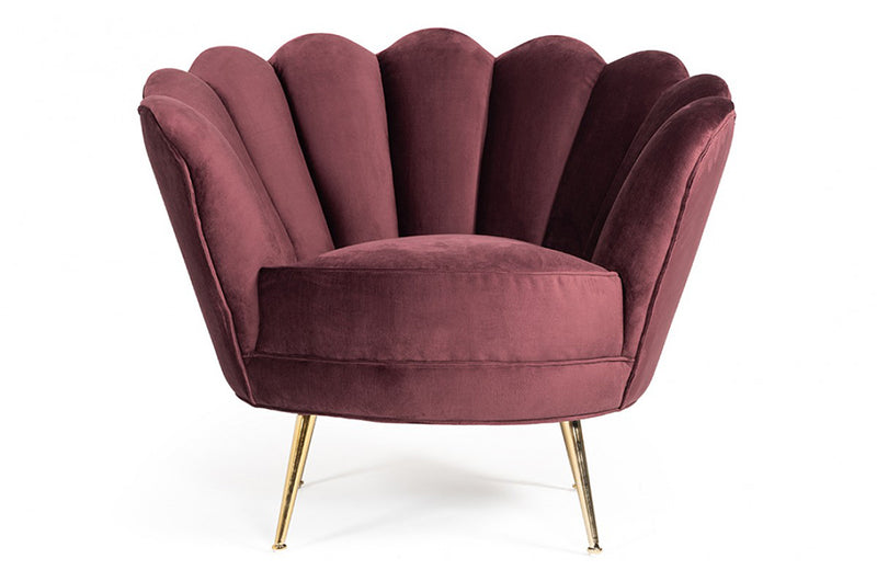 Divani Casa Selva Modern Rust Velvet Accent Chair