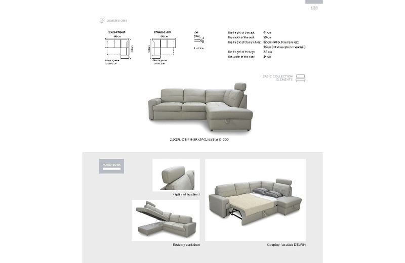 Ella Sectional Right w/Bed & Storage Sofa