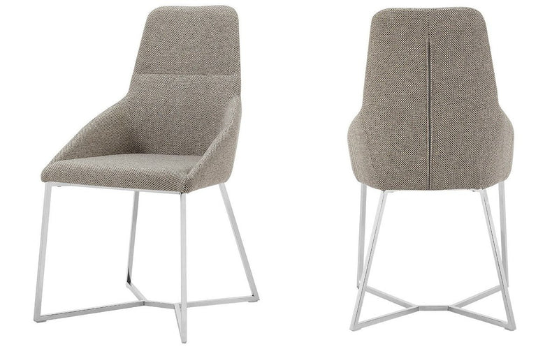 Stark - Modern Light Grey Fabric Dining Chair (Set of 2)