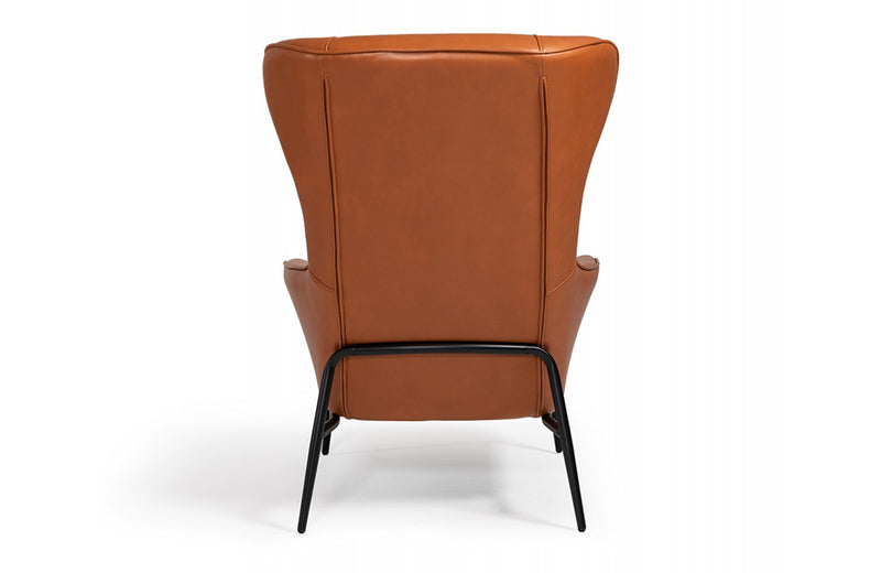 Divani Casa Susan Modern Orange Leatherette Lounge Chair