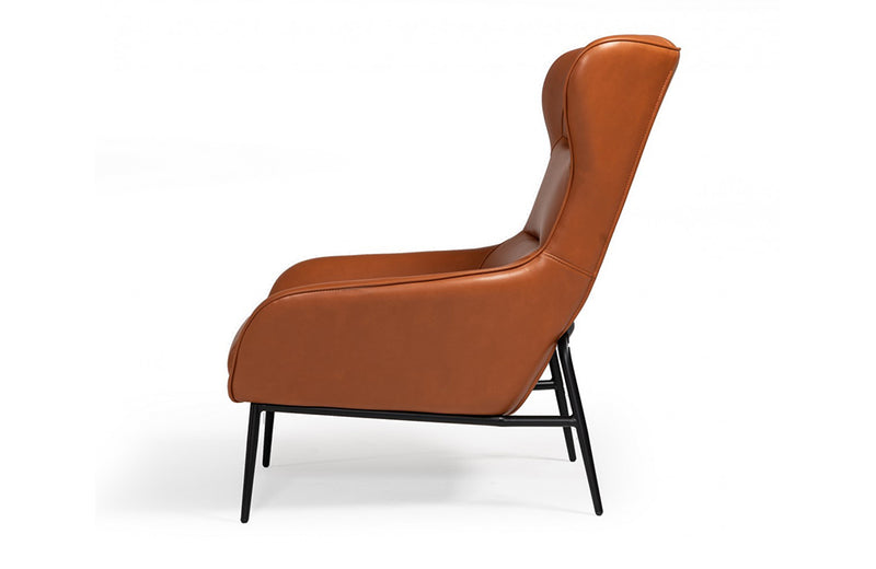 Divani Casa Susan Modern Orange Leatherette Lounge Chair