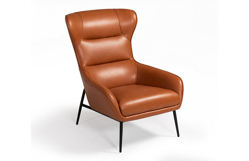 Divani Casa Susan Modern Orange Leatherette Lounge Chair