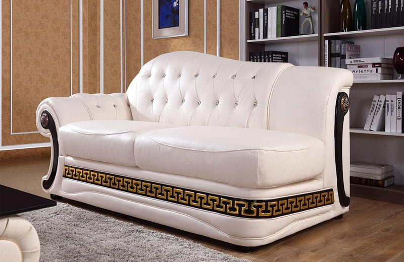 Miriam Classic Cream Leather Sofa Set