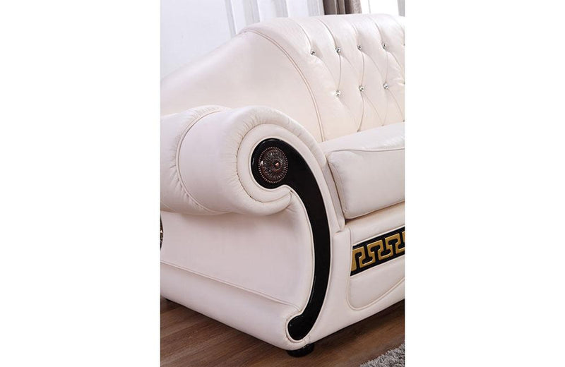 Miriam Classic Cream Leather Sofa Set