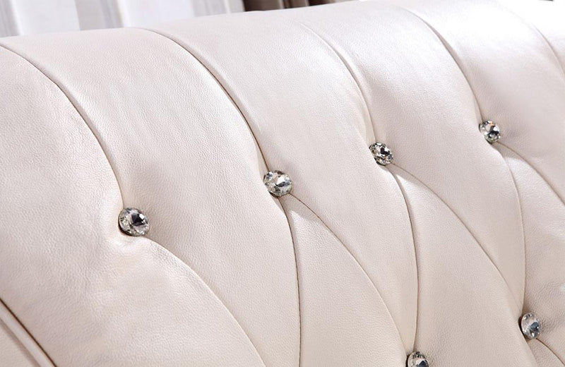 Miriam Classic Cream Leather Sofa Set