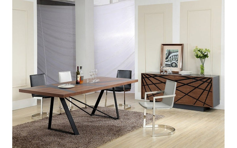 Modrest Spectra Contemporary Walnut & Grey Buffet