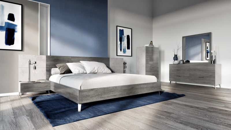 Nova Domus Bronx Italian Modern Faux Concrete & Grey Bed