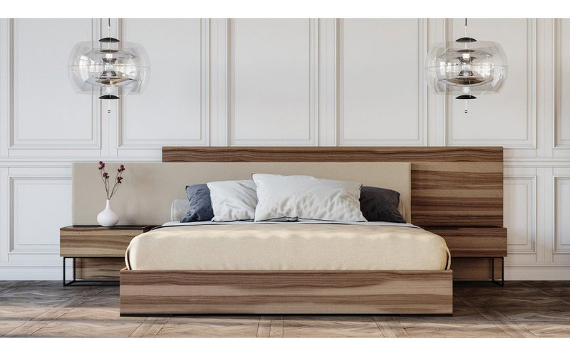 Nova Domus Matteo Italian Modern Walnut & Fabric Bedroom Set