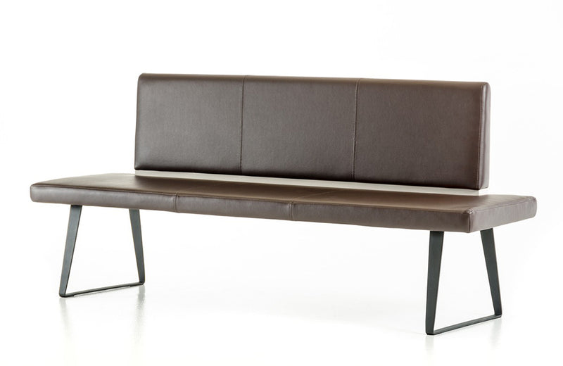 Modrest Union Modern Brown Leatherette Dining Bench