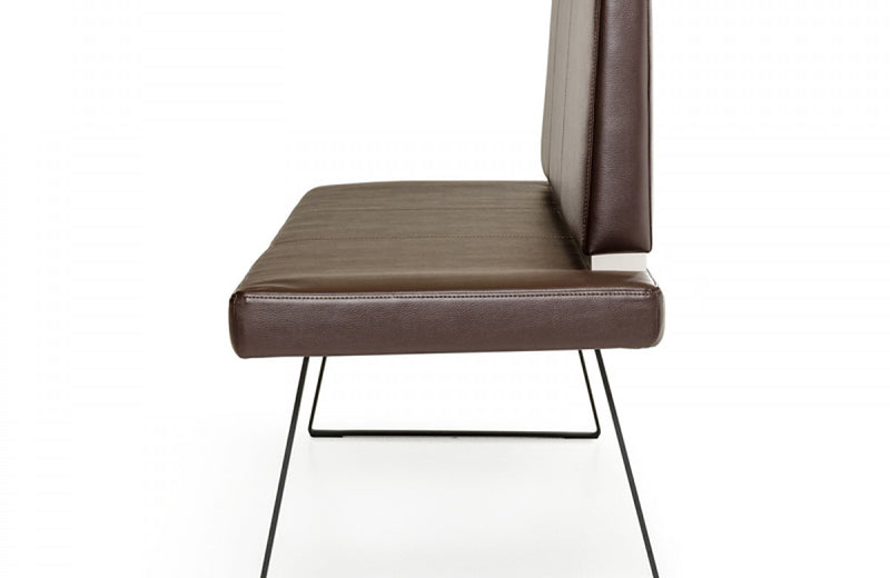 Modrest Union Modern Brown Leatherette Dining Bench