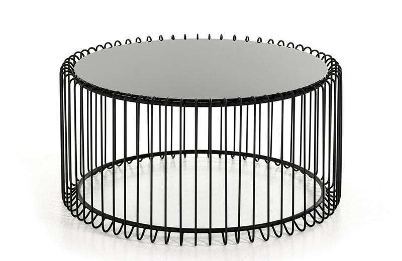 Modrest Beacon Contemporary Black Round Coffee Table