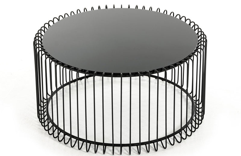 Modrest Beacon Contemporary Black Round Coffee Table