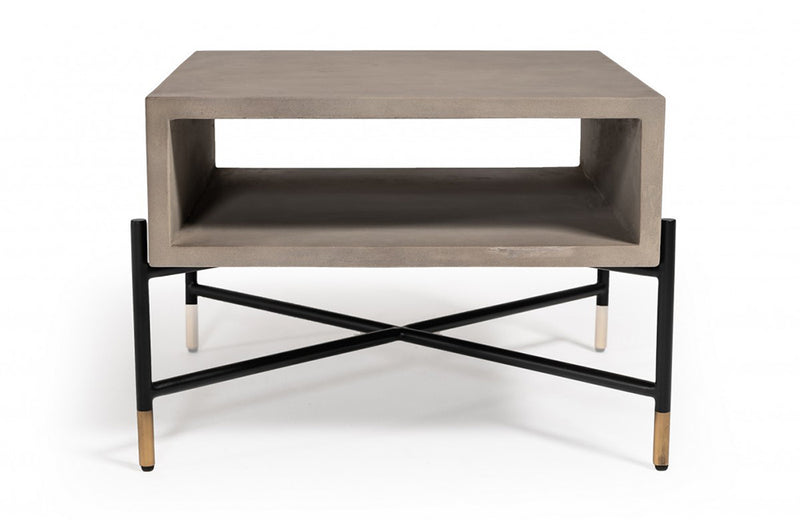 Modrest Walker Modern Concrete & Metal Coffee Table