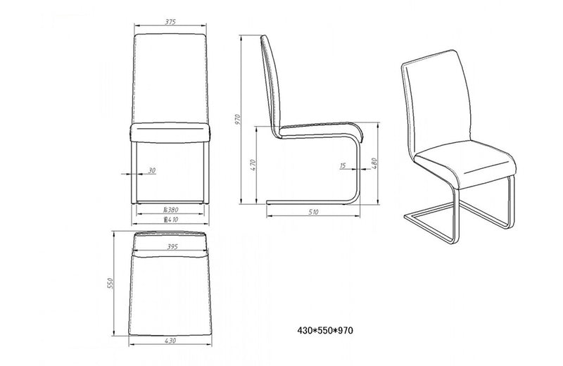 Crane Modern White Dining Chair (Set of 2)